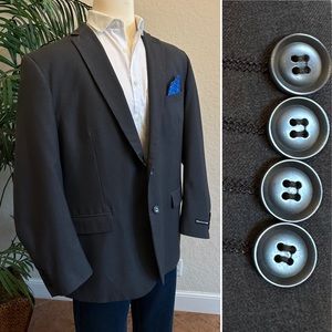 ALBERTO CARDINALI MENS SLIM FIT BLAZER SIZE 54 GRAY SPORT COAT POLY BLEND JACKET